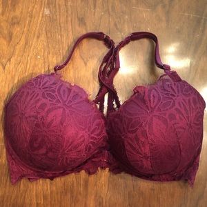 PINK Lace Date Racerback Push-up Bra